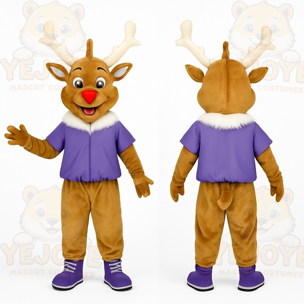 Brown Reindeer Mascot Costume