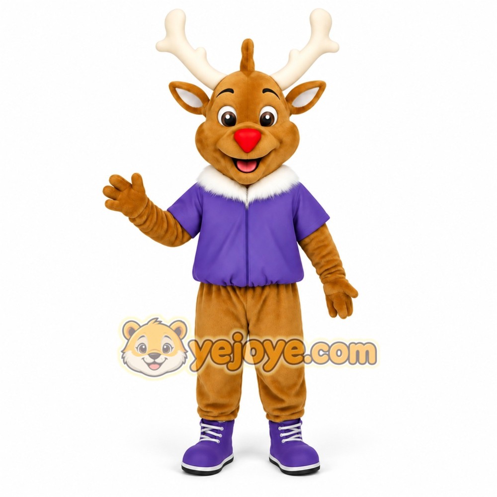 Brown Reindeer Mascot Costume Brown Reindeer Mascot Costume