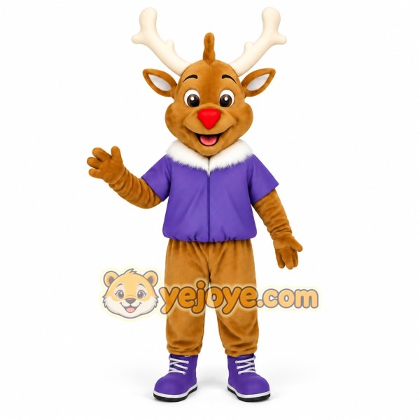 Brown Reindeer Mascot Costume