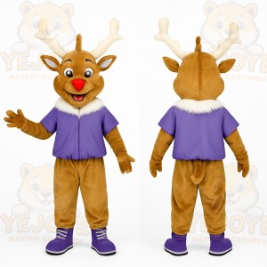 Brown Reindeer Mascot Costume