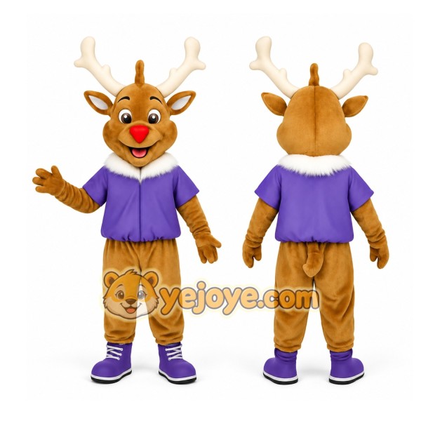Brown Reindeer Mascot Costume