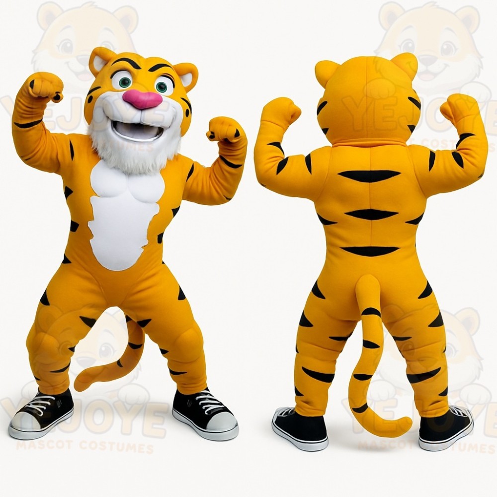 Yellow Tiger Mascot Costume