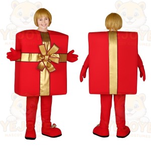 Red Gift Box Mascot Costume
