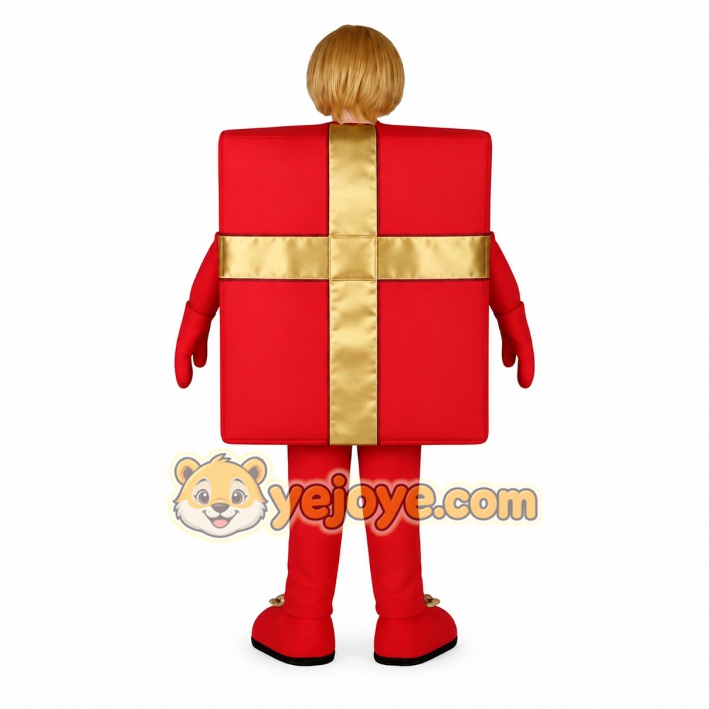 Red Gift Box Mascot Costume