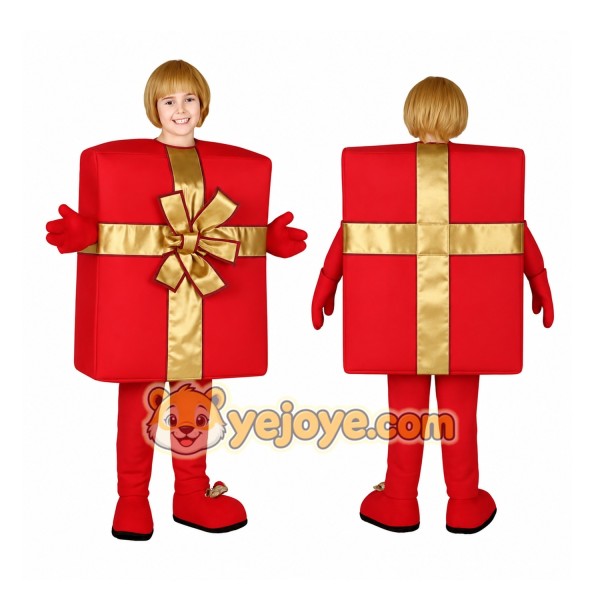 Red Gift Box Mascot Costume