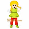 Green Character Girl Mascot Costume Green Character Girl Mascot Costume