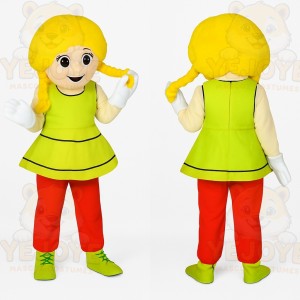 Green Character Girl Mascot Costume