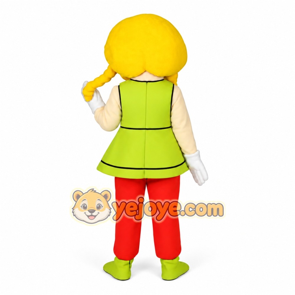 Green Character Girl Mascot Costume Green Character Girl Mascot Costume