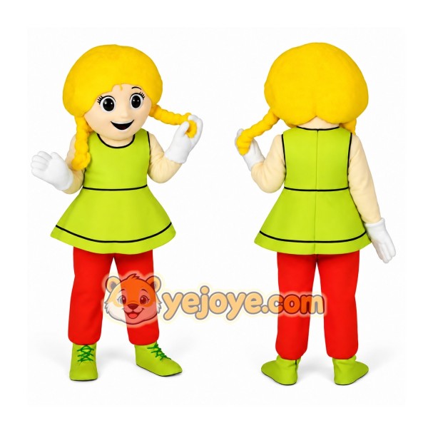 Green Character Girl Mascot Costume