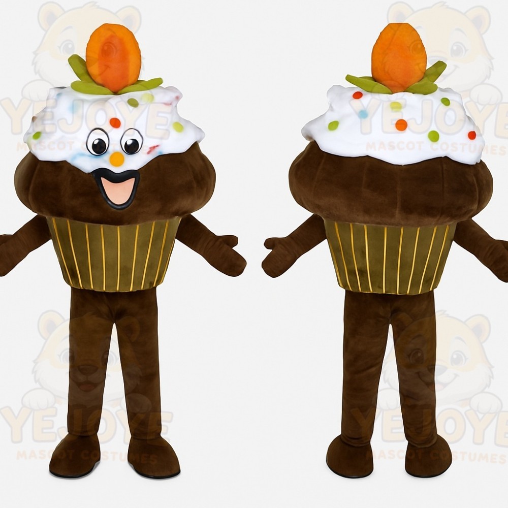 Brown Cupcake Mascot Costume
