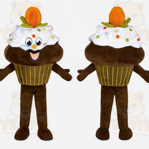 Brown Cupcake Mascot Costume