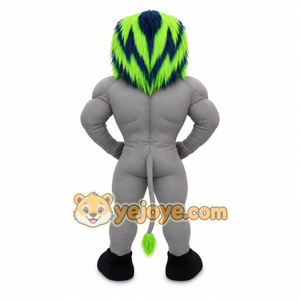 Gray Lion Mascot Costume