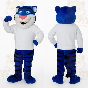 Blue Tiger Mascot Costume