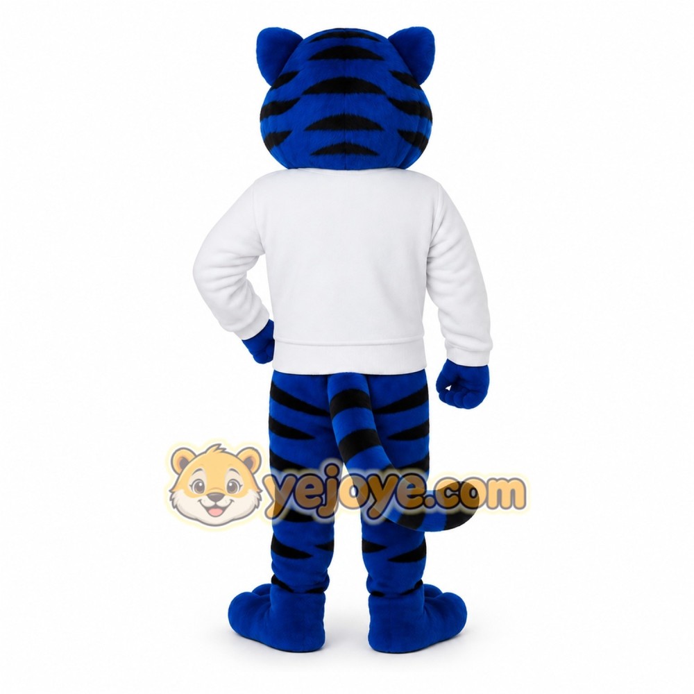 Blue Tiger Mascot Costume Blue Tiger Mascot Costume