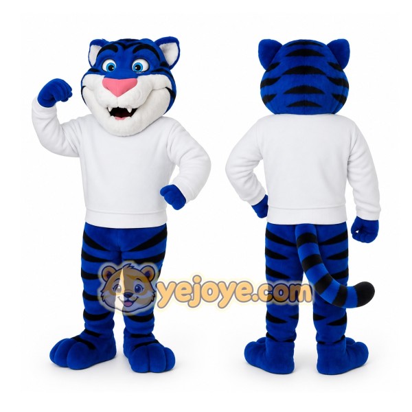 Blue Tiger Mascot Costume