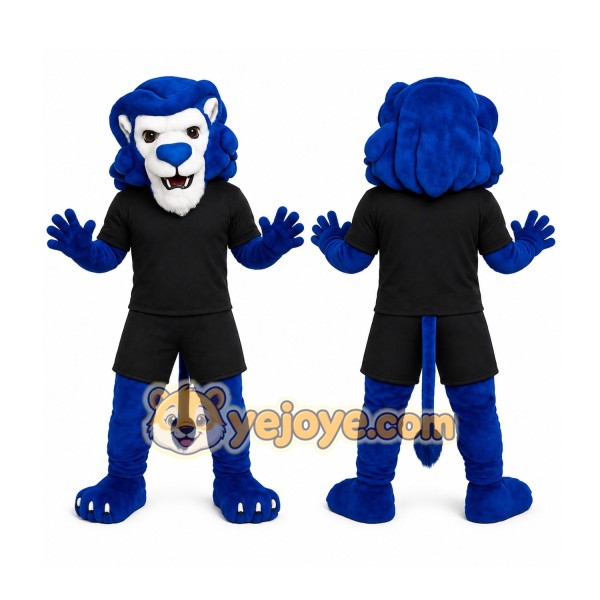 Blue Lion Mascot Costume