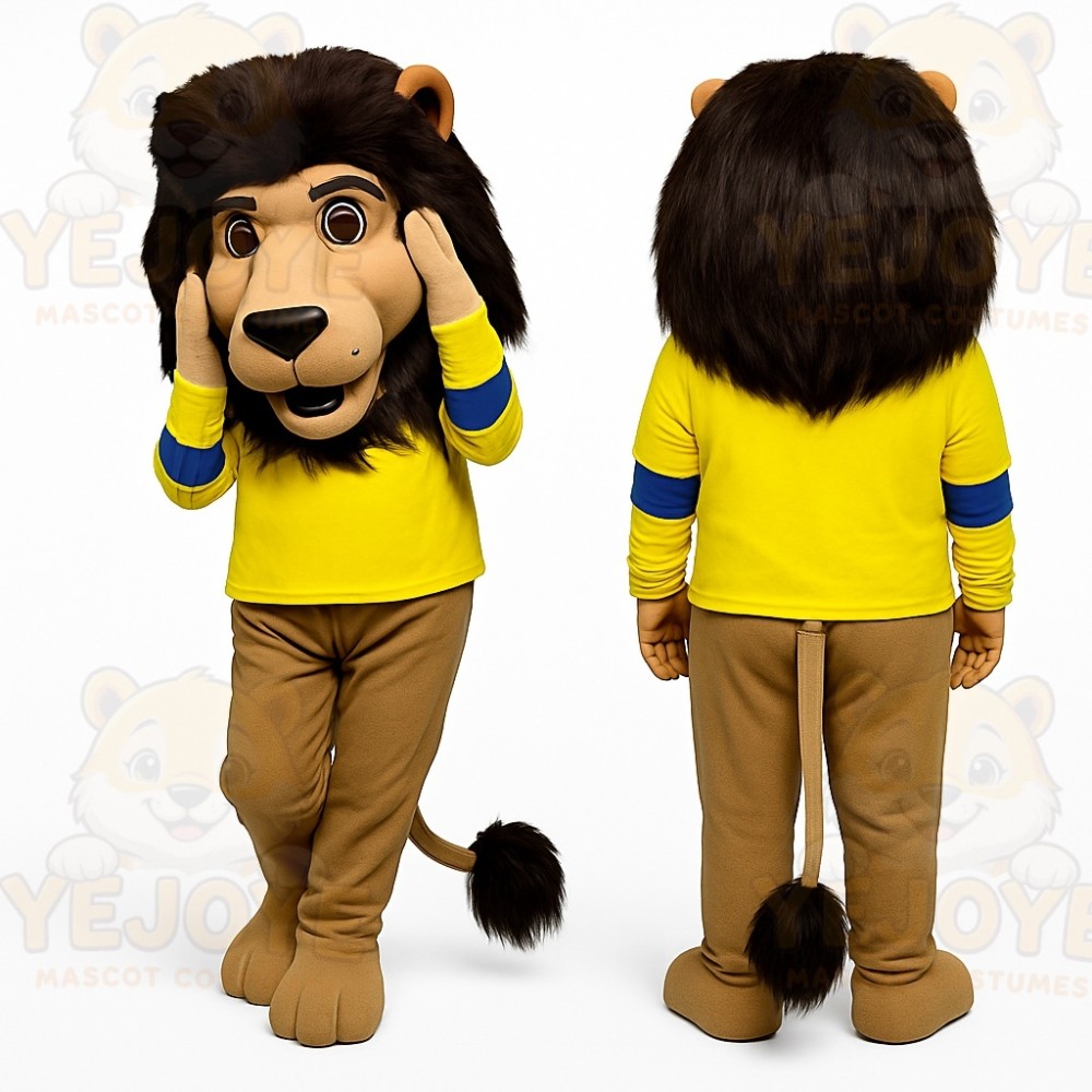 Yellow Lion Mascot Costume