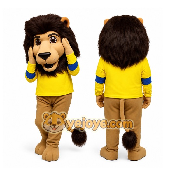 Yellow Lion Mascot Costume