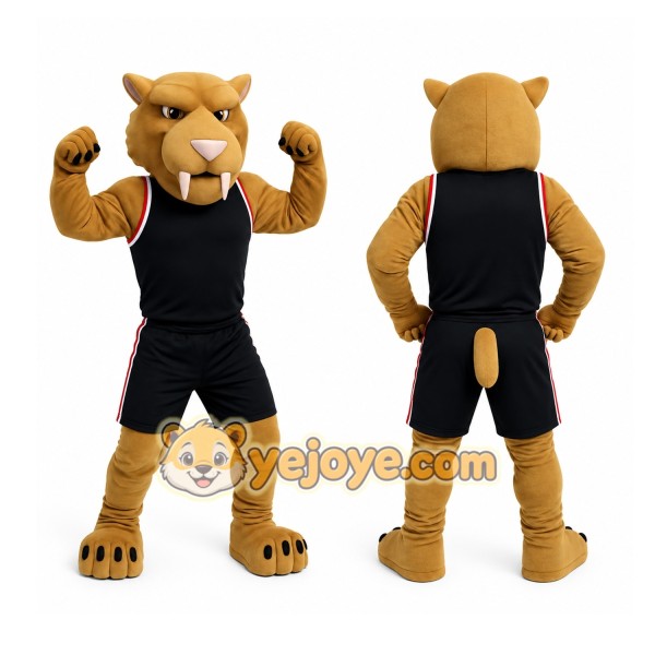 Brown Saber-Toothed Cat Mascot Costume