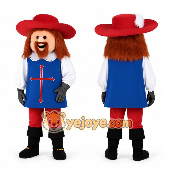 Blue Red Swordsman Mascot Costume