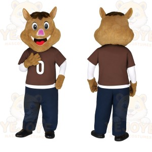 Brown Wild Boar Mascot Costume