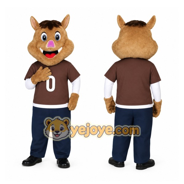 Brown Wild Boar Mascot Costume
