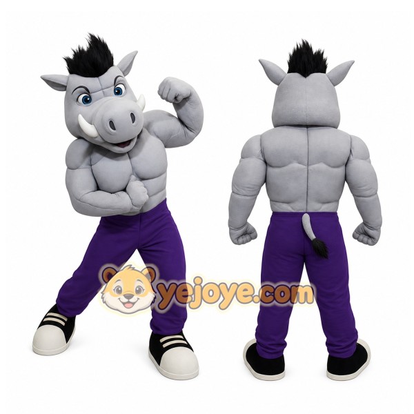 Gray Horse Mascot Costume