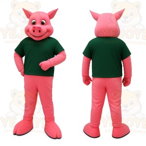 Pink Pig Mascot Costume