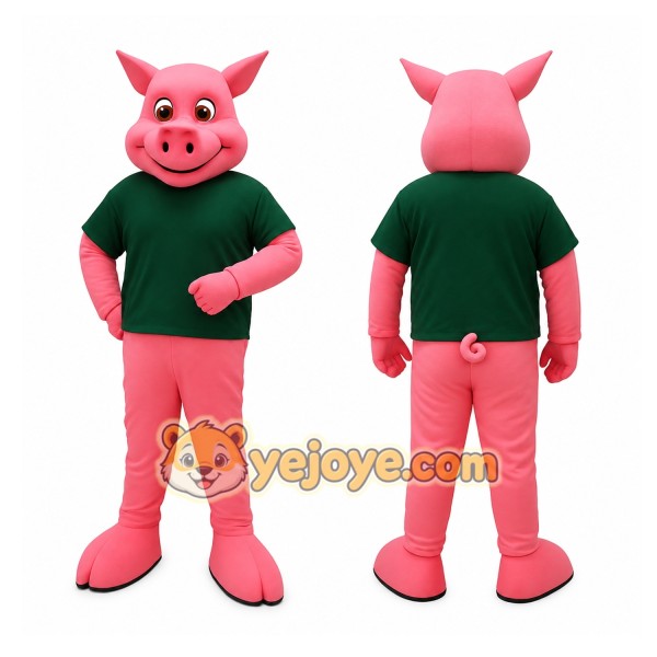 Pink Pig Mascot Costume