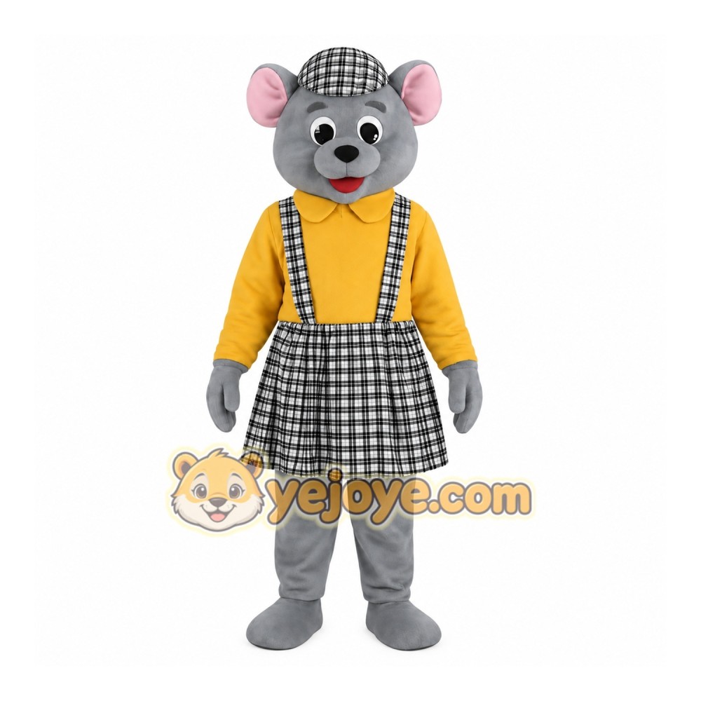 Gray Mouse Mascot Costume Gray Mouse Mascot Costume