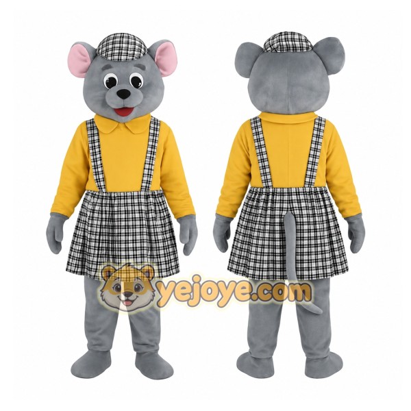 Gray Mouse Mascot Costume
