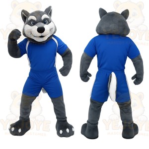Blue Wolf Mascot Costume