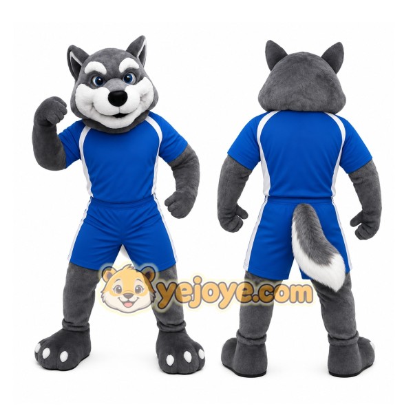 Blue Wolf Mascot Costume