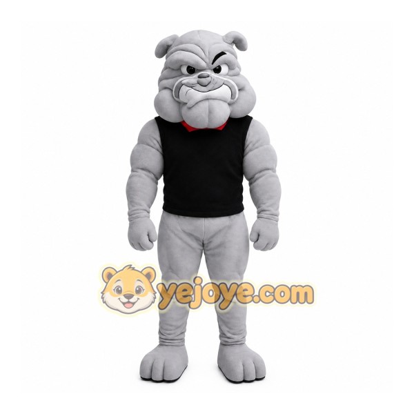 Gray Bulldog Mascot Costume