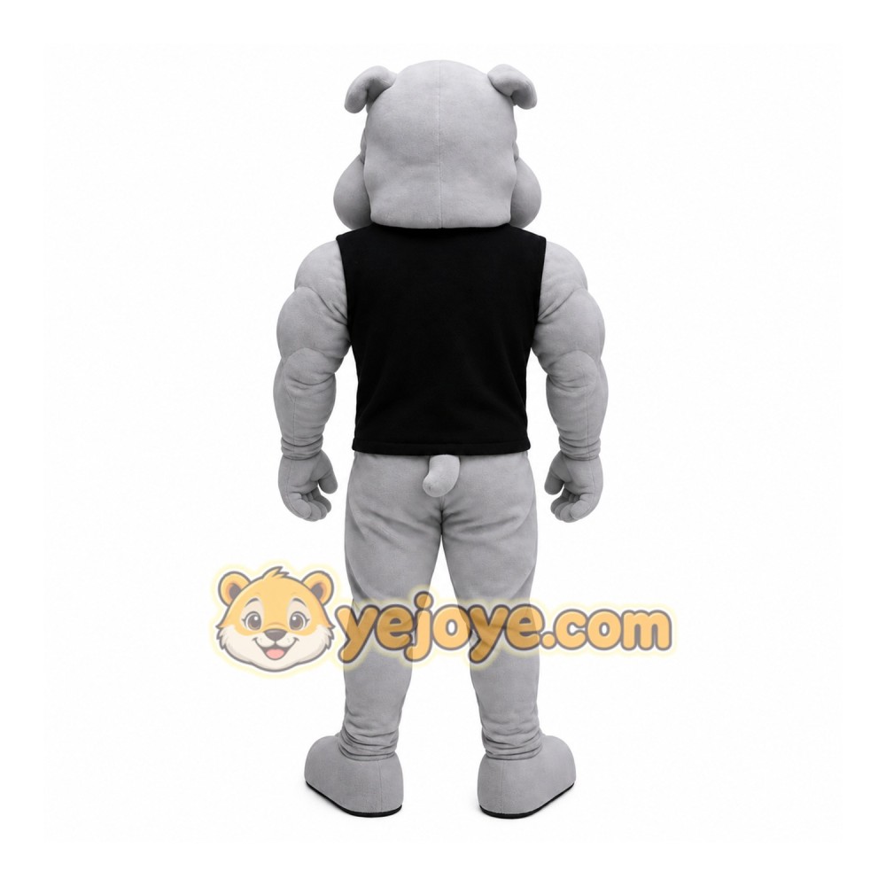Gray Bulldog Mascot Costume Gray Bulldog Mascot Costume