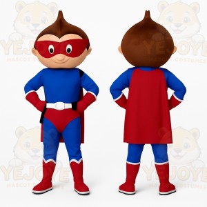 Blue and Red Superhero Mascot Costume