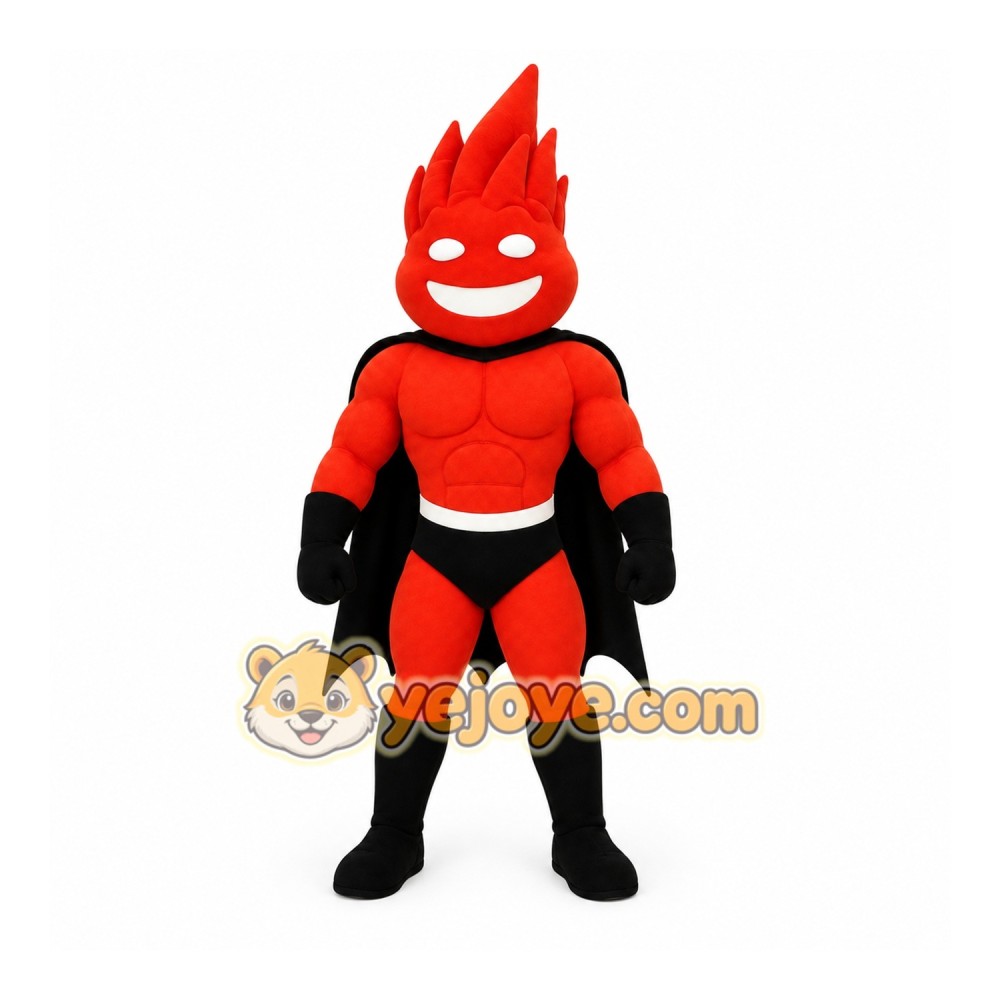 Red Superhero Mascot Costume Red Superhero Mascot Costume