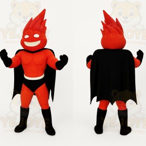 Red Superhero Mascot Costume