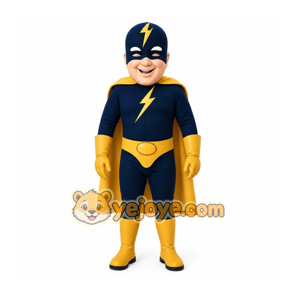 Blue Superhero Mascot Costume Blue Superhero Mascot Costume