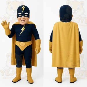 Blue Superhero Mascot Costume