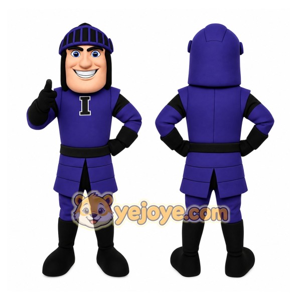 Purple Warrior Mascot Costume