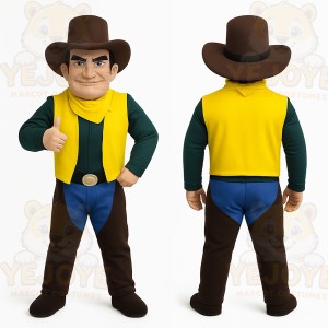 Yellow Cowboy Mascot Costume