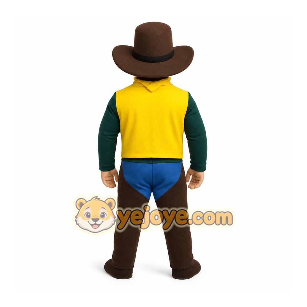 Yellow Cowboy Mascot Costume Yellow Cowboy Mascot Costume