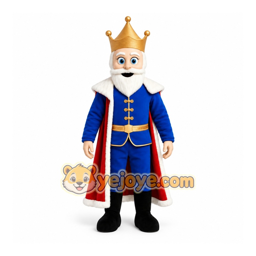 Blue King Mascot Costume Blue King Mascot Costume