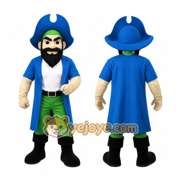 Blue Pirate Mascot Costume