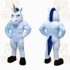 Blue Unicorn Mascot Costume