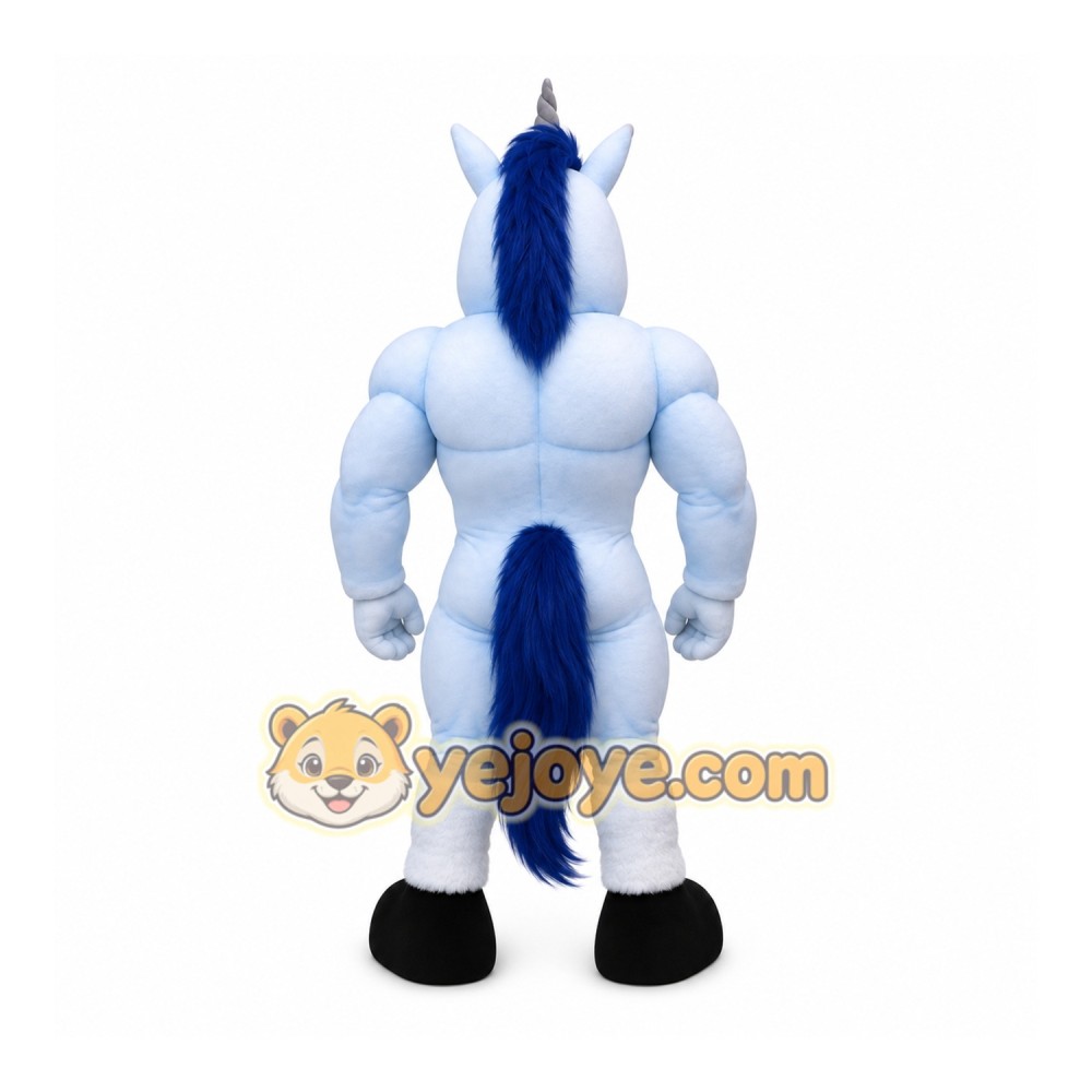 Blue Unicorn Mascot Costume