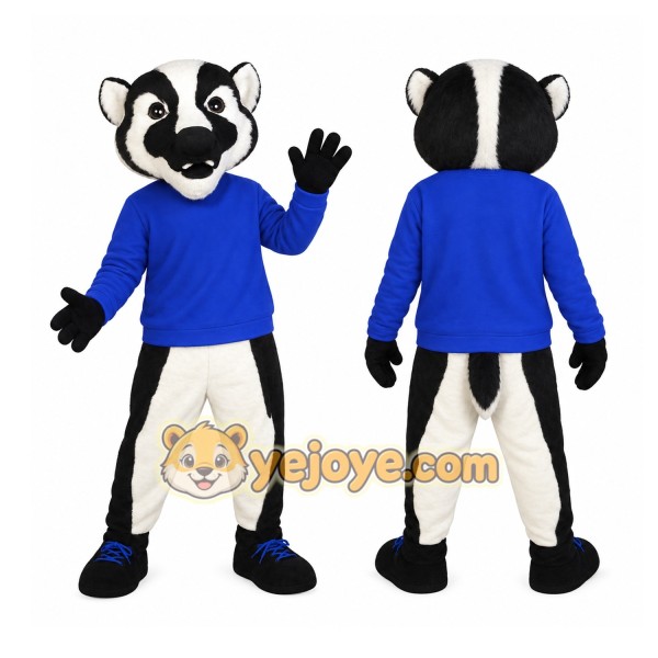 Blue Badger Mascot Costume