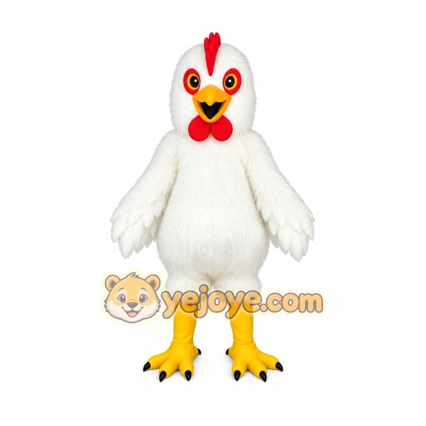 White Chicken Mascot Costume White Chicken Mascot Costume