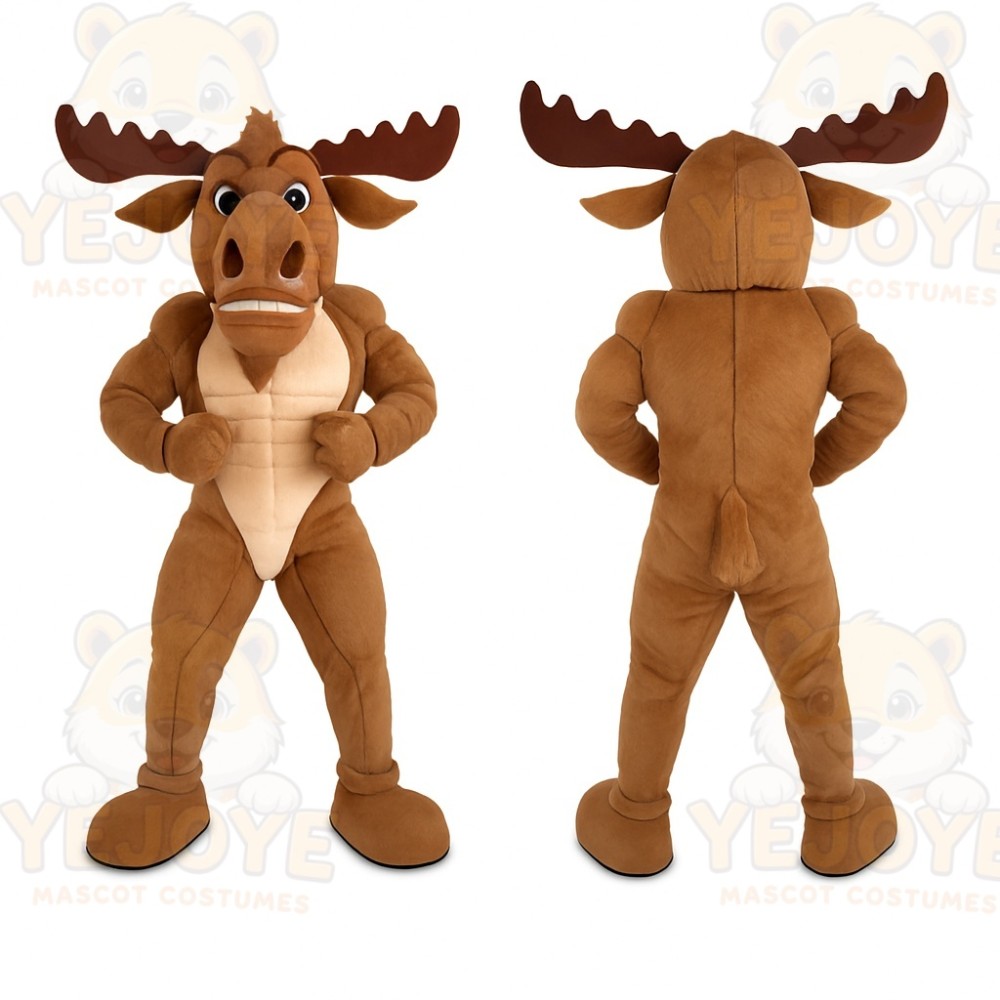 Brown Moose Mascot Costume